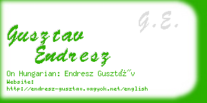 gusztav endresz business card